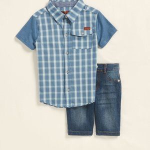 7 for All Mankind NWT Boys 2-Pc Denim Shorts Toddler Youth